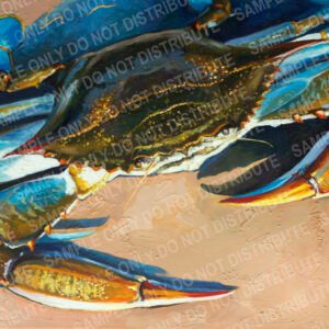 Blue Crab on Sand - Original Artwork