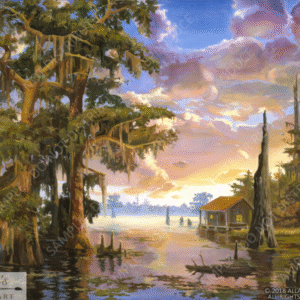 Louisiana Swamp Cabin And Cypress Trees - Original Artwork