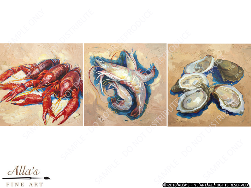 Louisiana Seafood Sand Set - Original Artwork