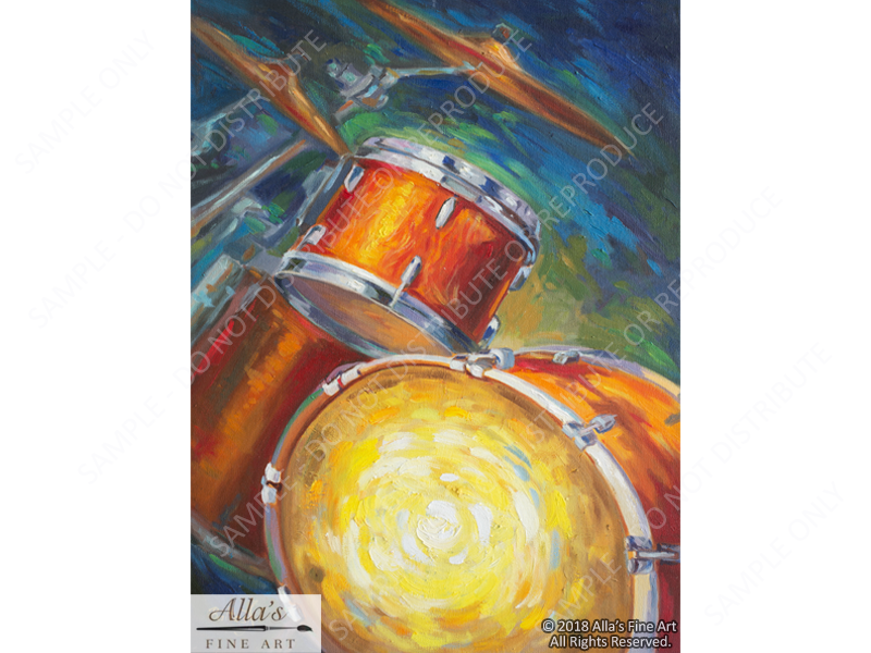 Jazz Instruments - Drums - Original Artwork
