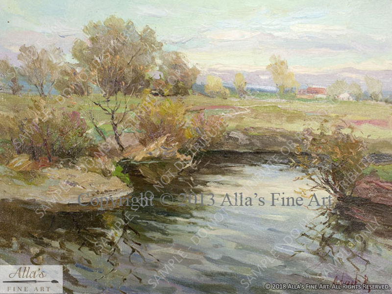 Small Pond On The Farm - Original Artwork