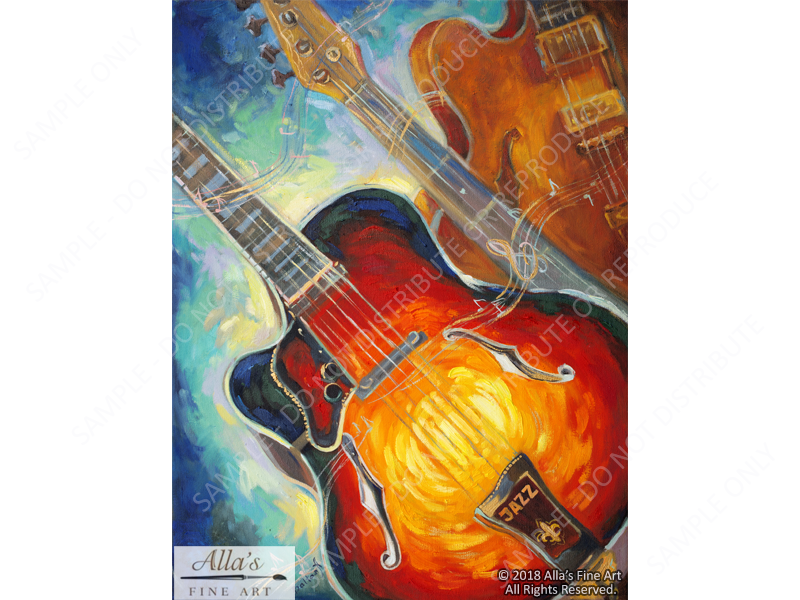 Jazz Instruments - Guitars - Original Artwork