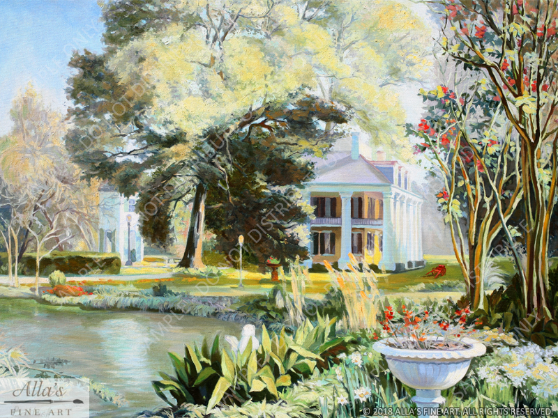Houmas House Across the Pond - Original Artwork