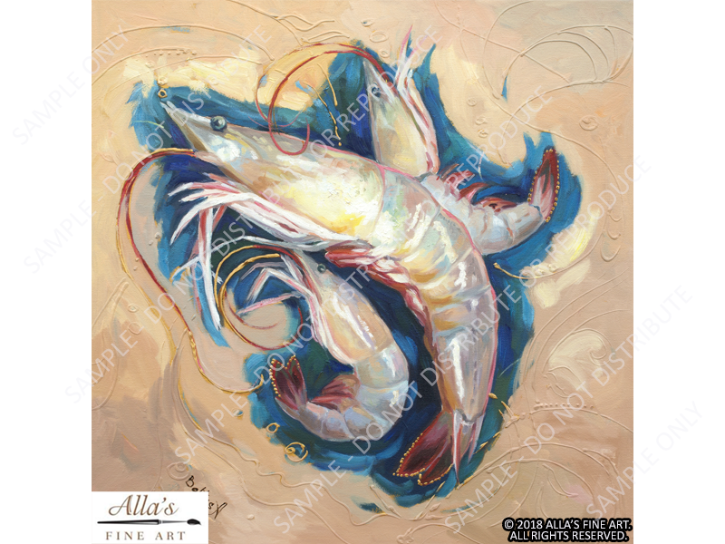 Louisiana Seafood B3_Shrimp On Sand - Original Artwork