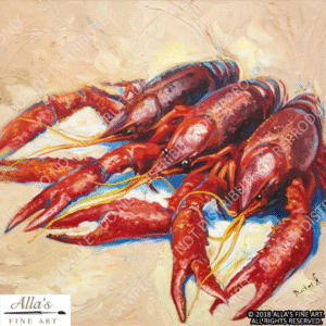 Louisiana Seafood B1_Crawfish On Sand - Original Artwork