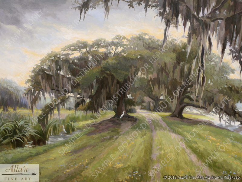 Jungle Garden Oak Trees At Avery Island Louis - Original Artwork