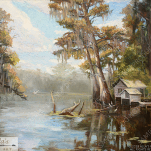 Old Camp Down The Louisiana Bayou - Original Artwork