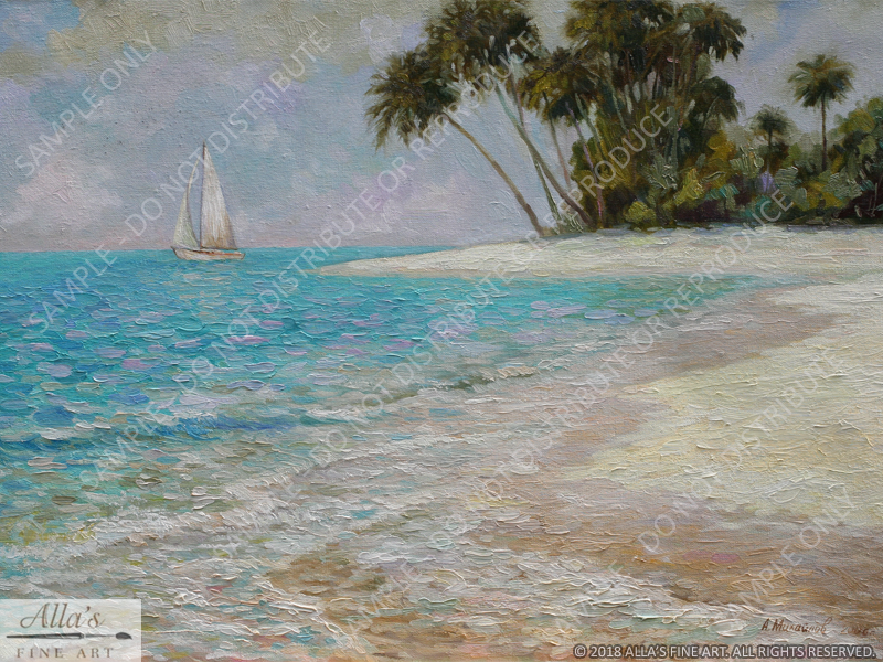 Tropical Island Sailboat
