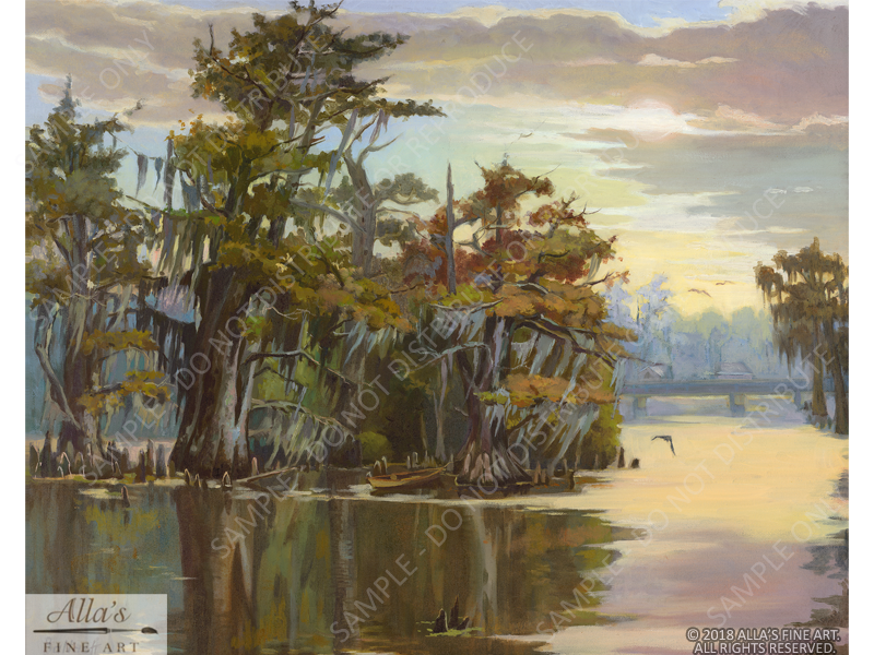 Row Boat In A Louisiana Swamp - Original Artwork