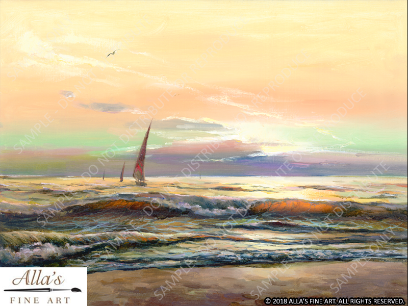 Sunset at Sea - Original Artwork
