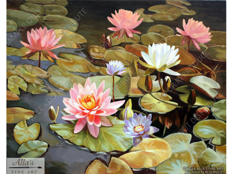 Lilies in the Pond - Original Artwork