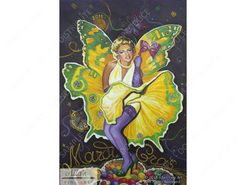 New Orleans Mardi Gras 2011 with Marilyn Monroe - Original Artwork