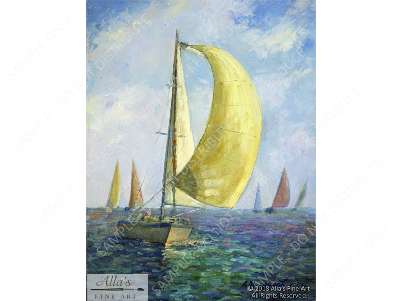 Sail Boats with Full Sails