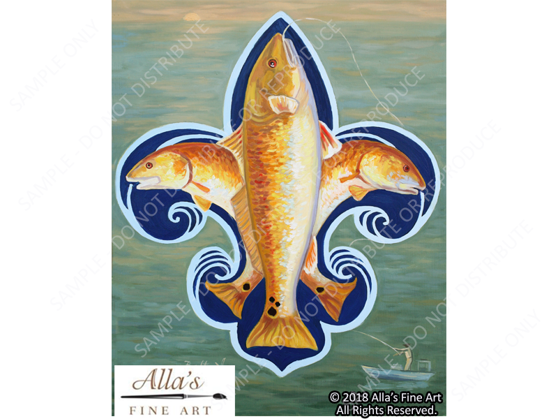Gold and Black Fleur de Lis - Original Artwork