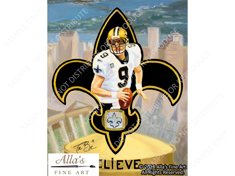 Brees Best Fleur de Lis (Autographed) - Original Artwork
