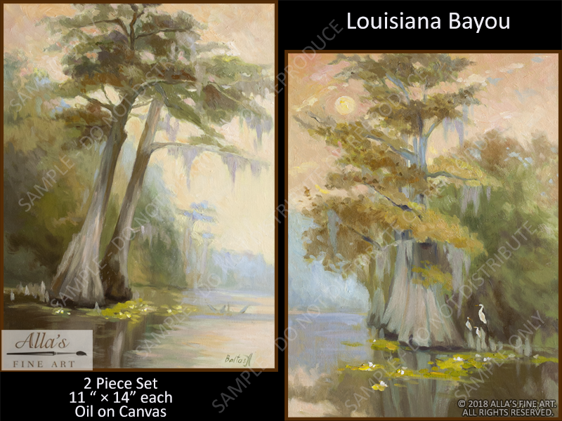 A_Louisiana Bayou Set Of 2 - Original Artwork