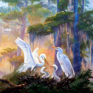 NESTING EGRETS